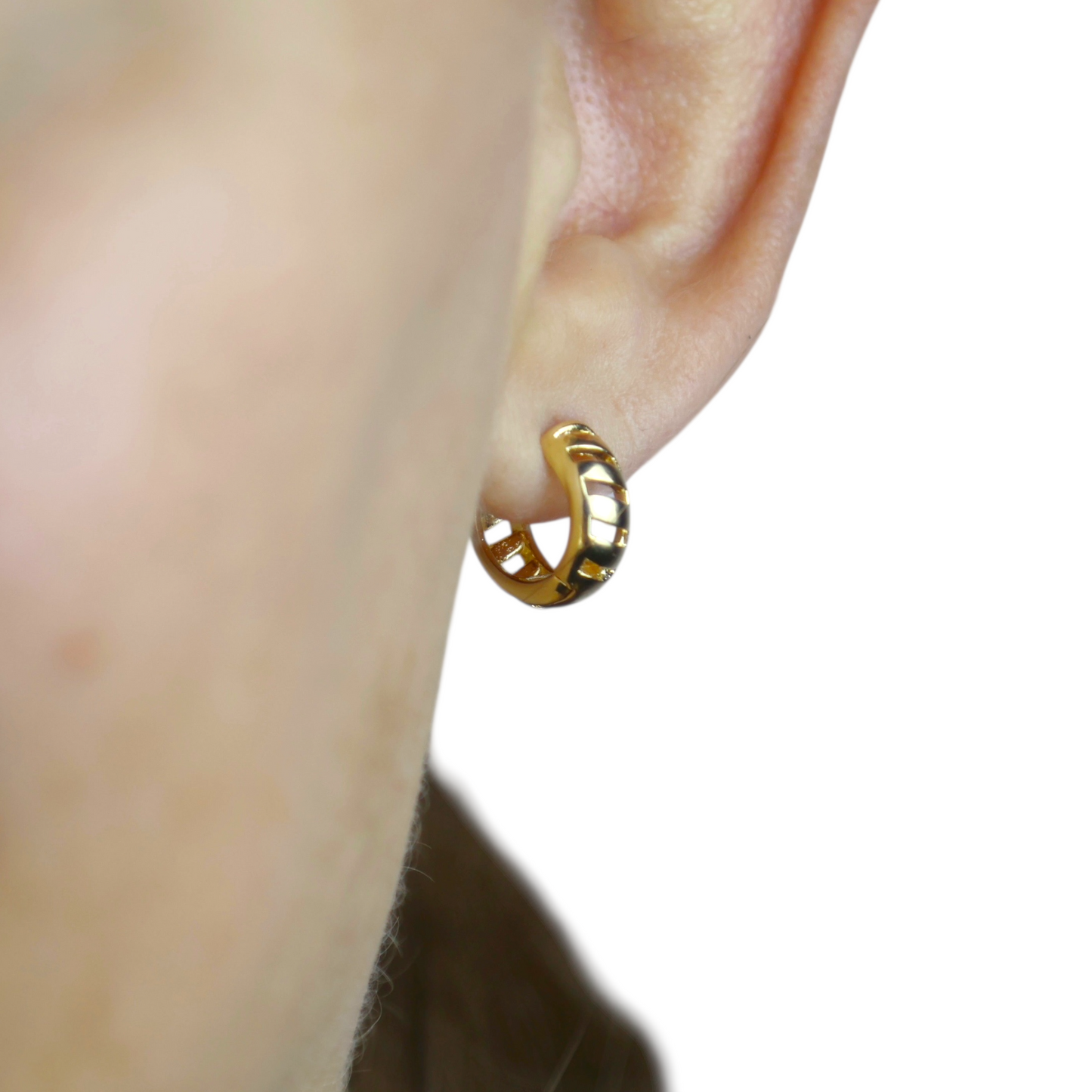 12mm Ribbon Huggie 18K Gold Filled Hoop Earrings