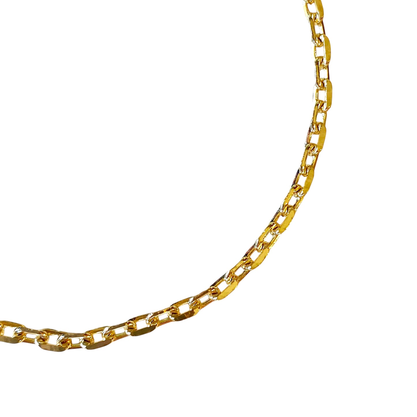 Diamond Cut Anchor Link Chain 18K Gold Filled Bracelet