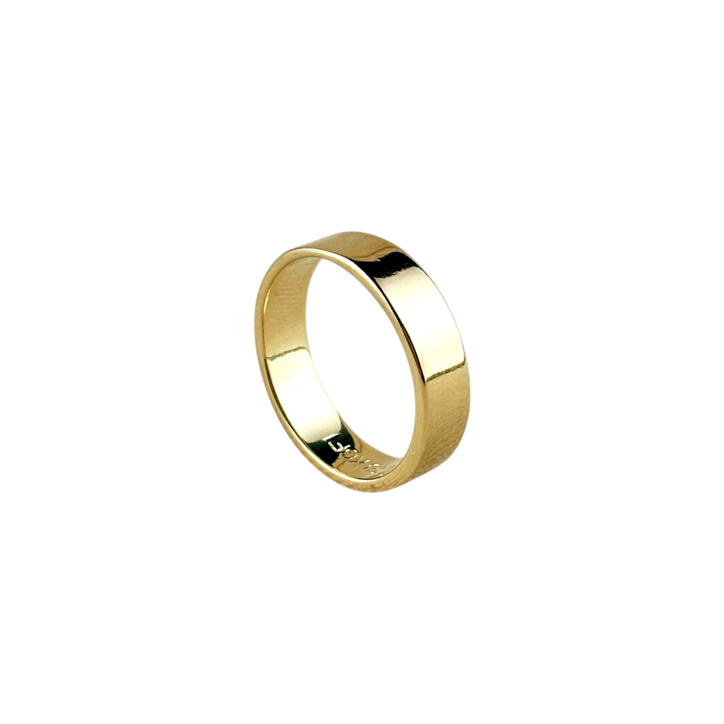5mm Polished Flat Band 18k Gold Filled Ring