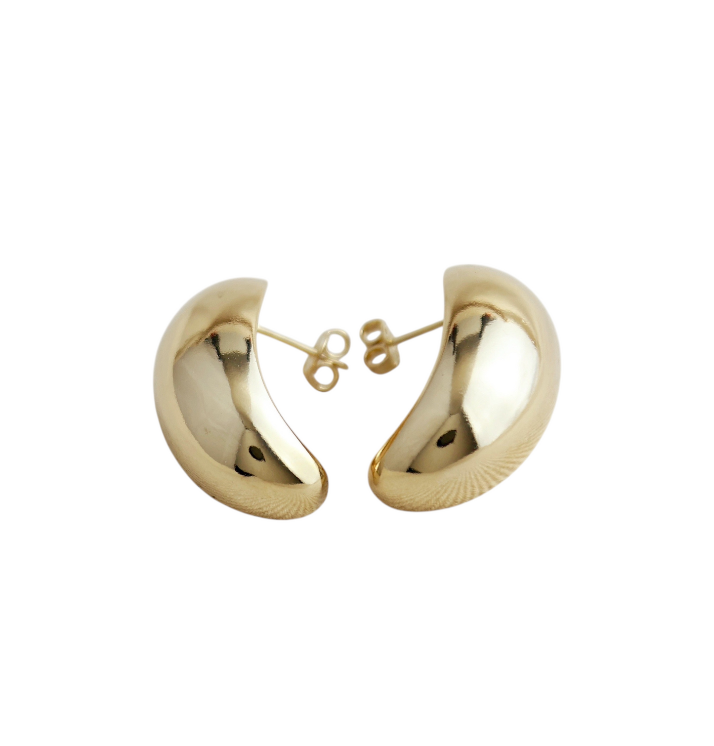 30mm Dome Drop 18k Gold Filled Earrings