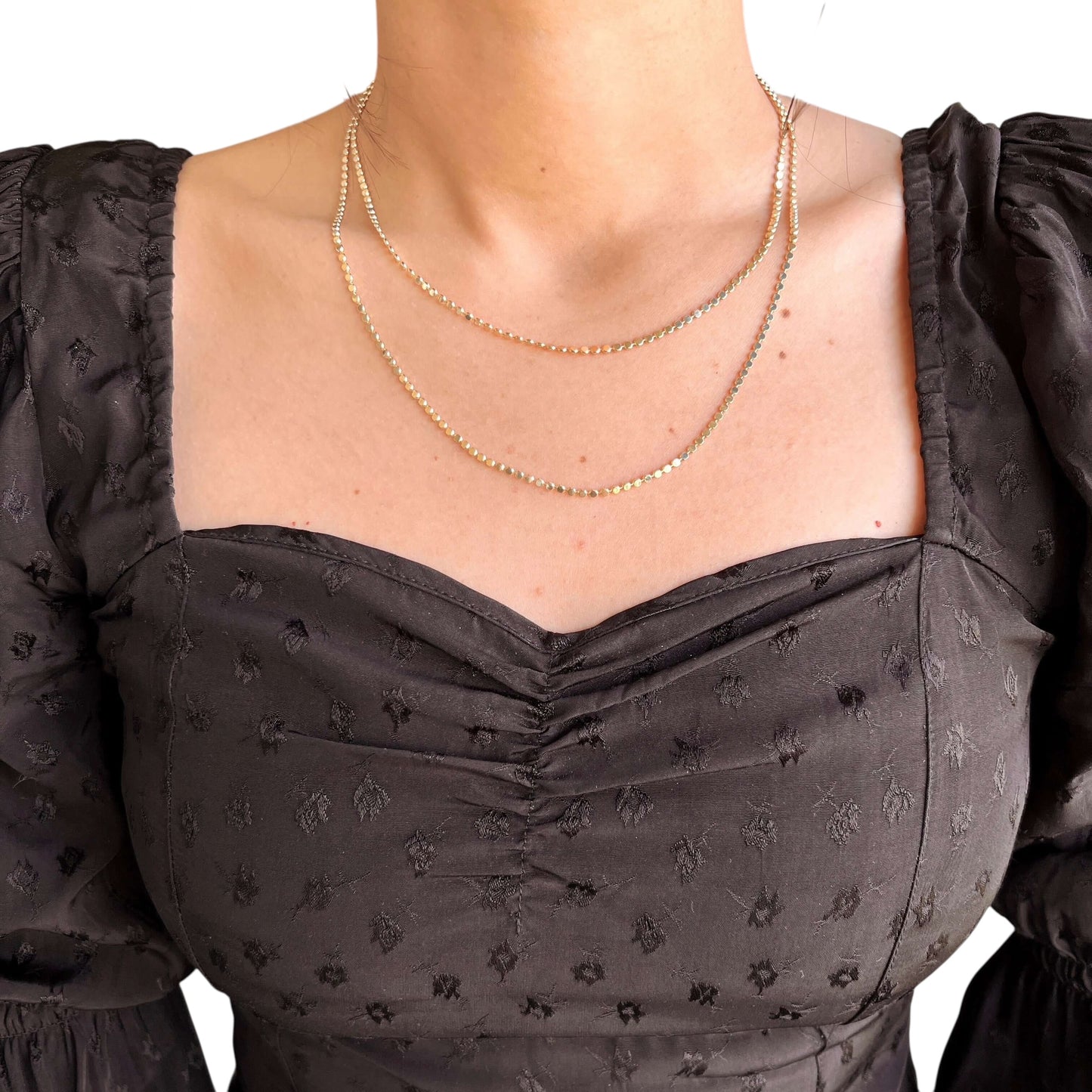 2mm Flat Ball Chain 18k Gold Filled Necklace