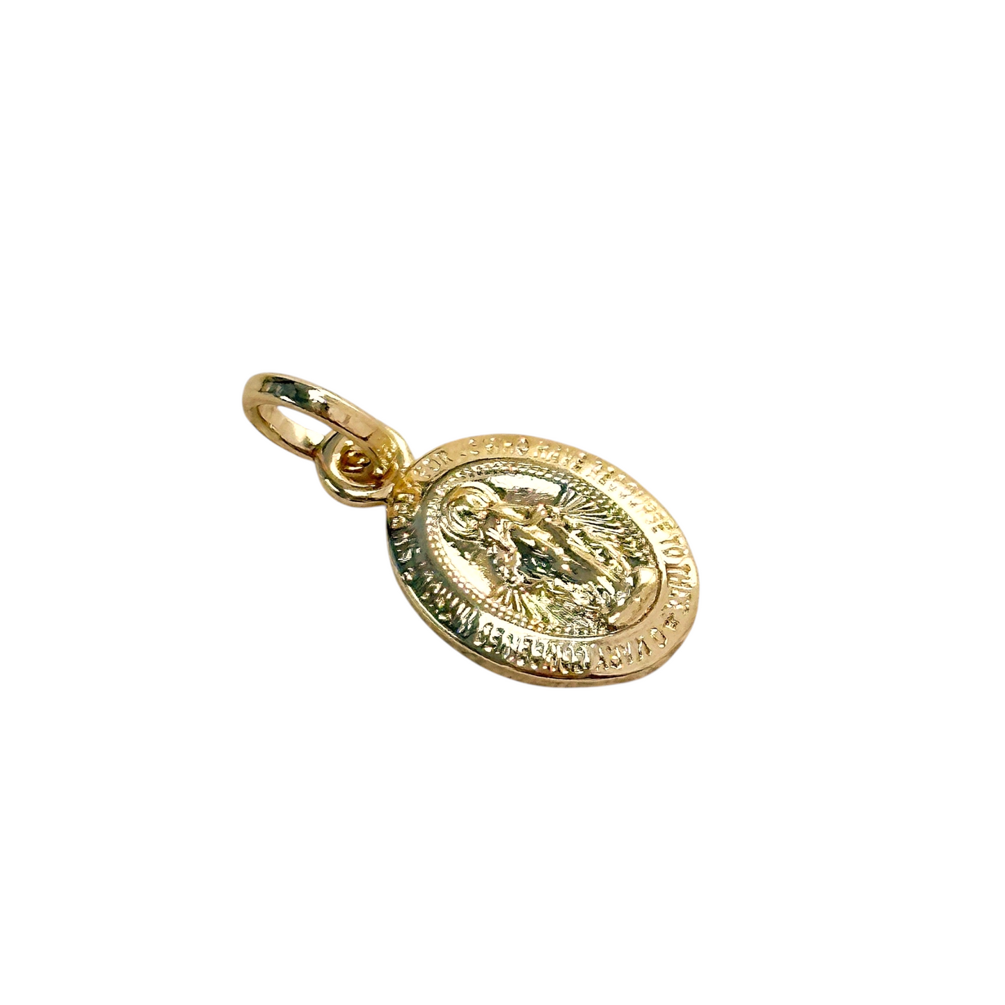 15mm Double-Sided Lady of Grace Medal 18k Gold Filled Pendant