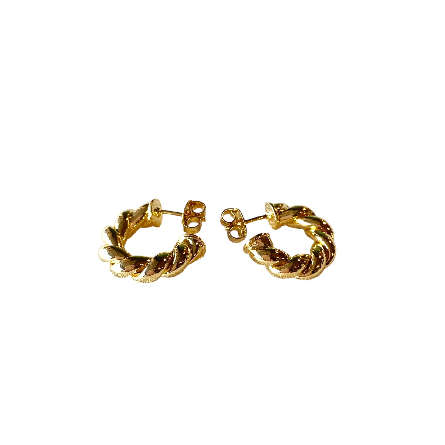 20mm Twisted Tube Hoop 18k Gold Filled Earrings