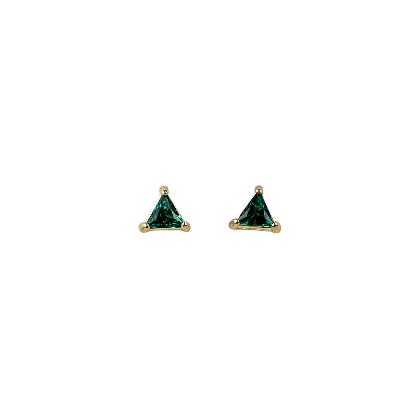 5mm CZ Triangle Stud 18K Gold Filled Earrings