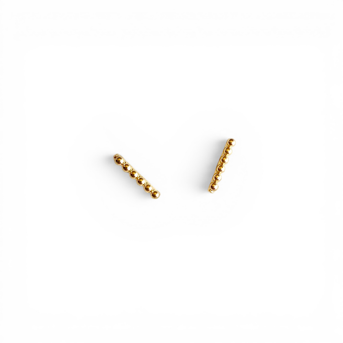 10mm Beaded Bar 18K Gold Filled Stud Earrings