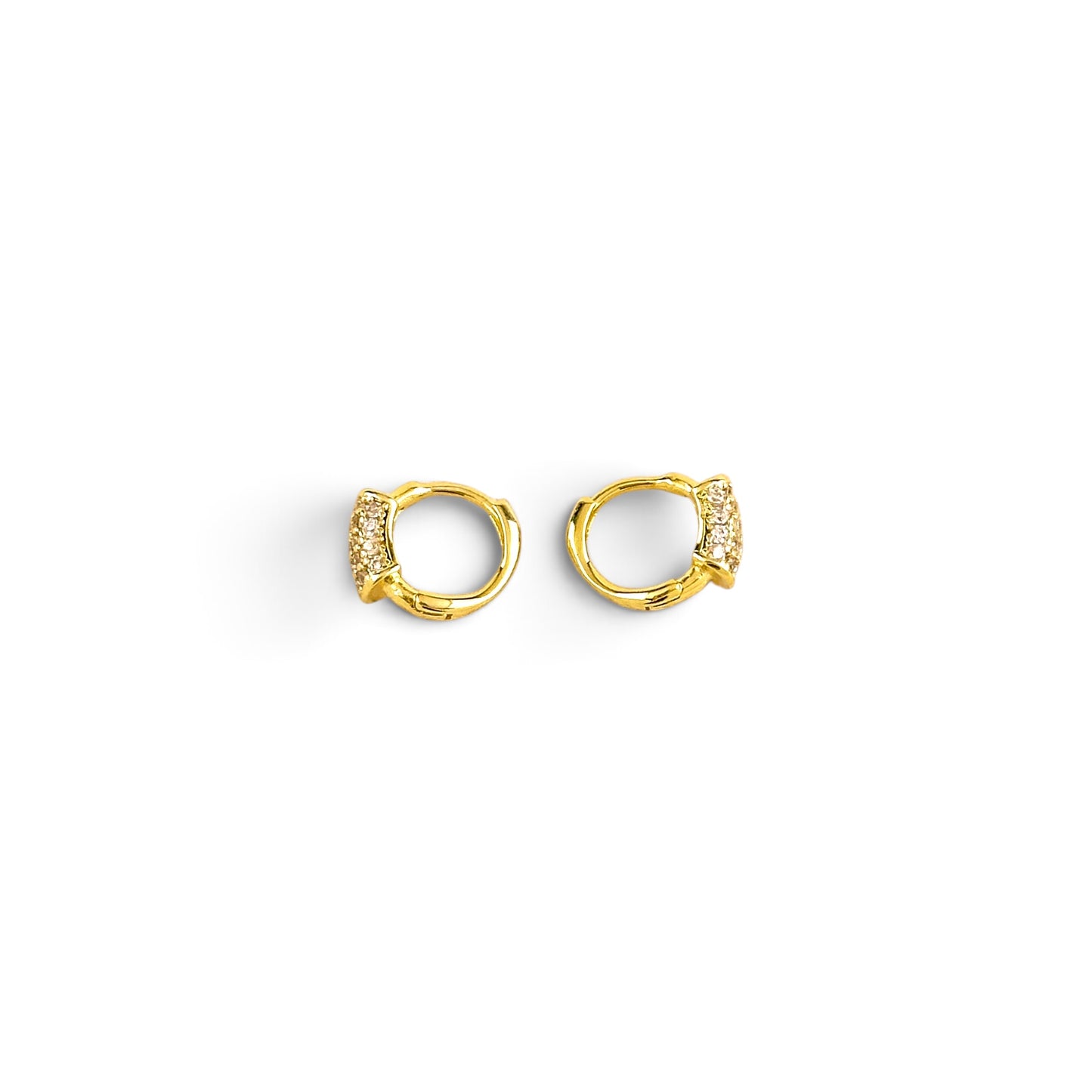 Petite CZ 8mm 18K Gold Filled Huggie Earrings