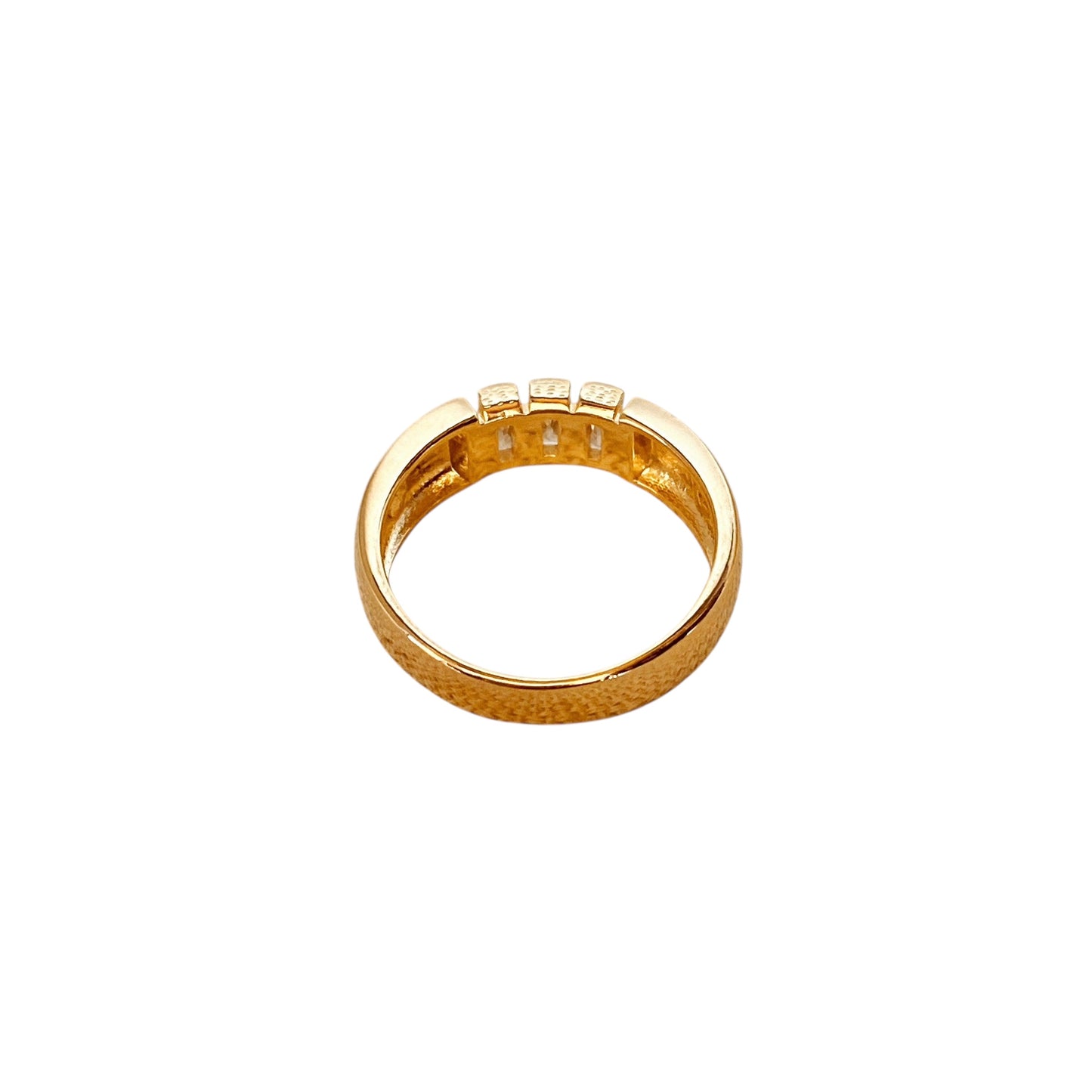 CZ Trio Baguette Band 18k Gold Filled Ring