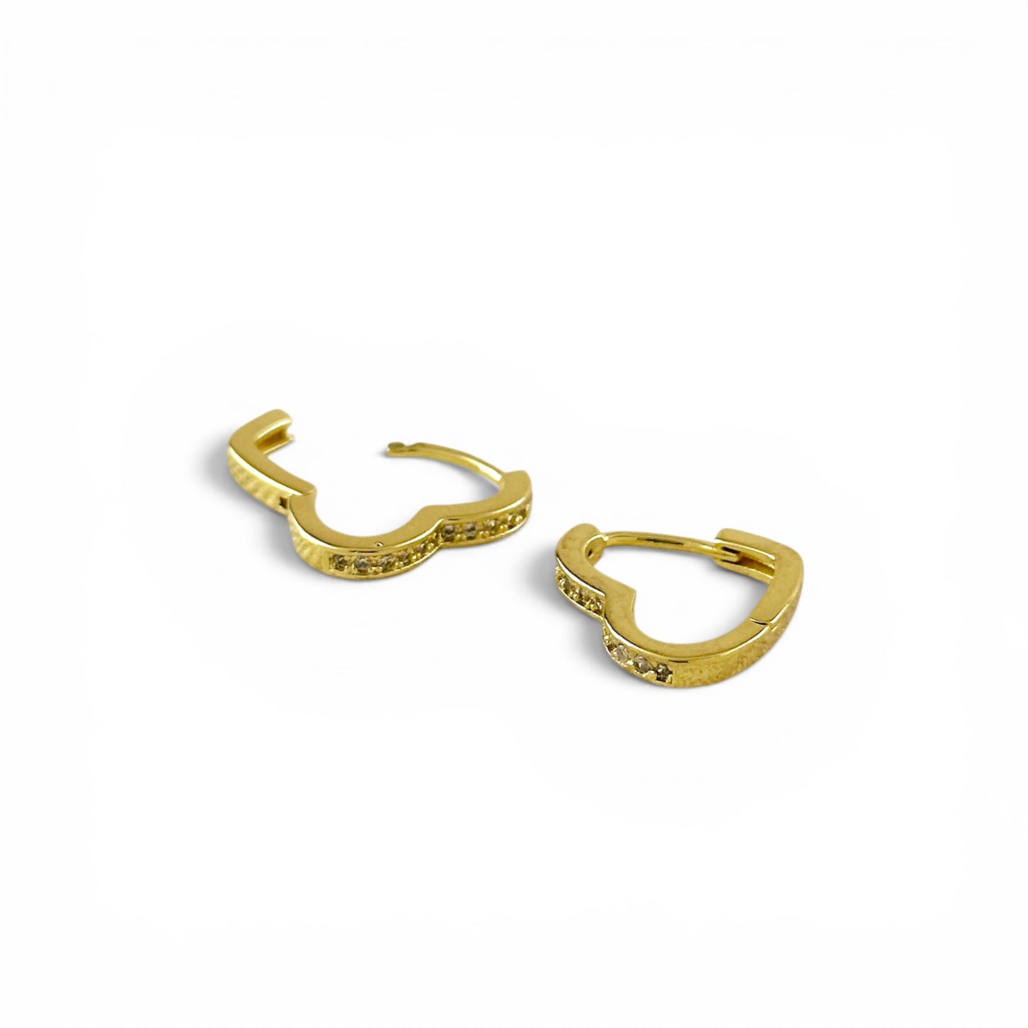Heart 15mm 18K Gold Filled Huggie Earrings