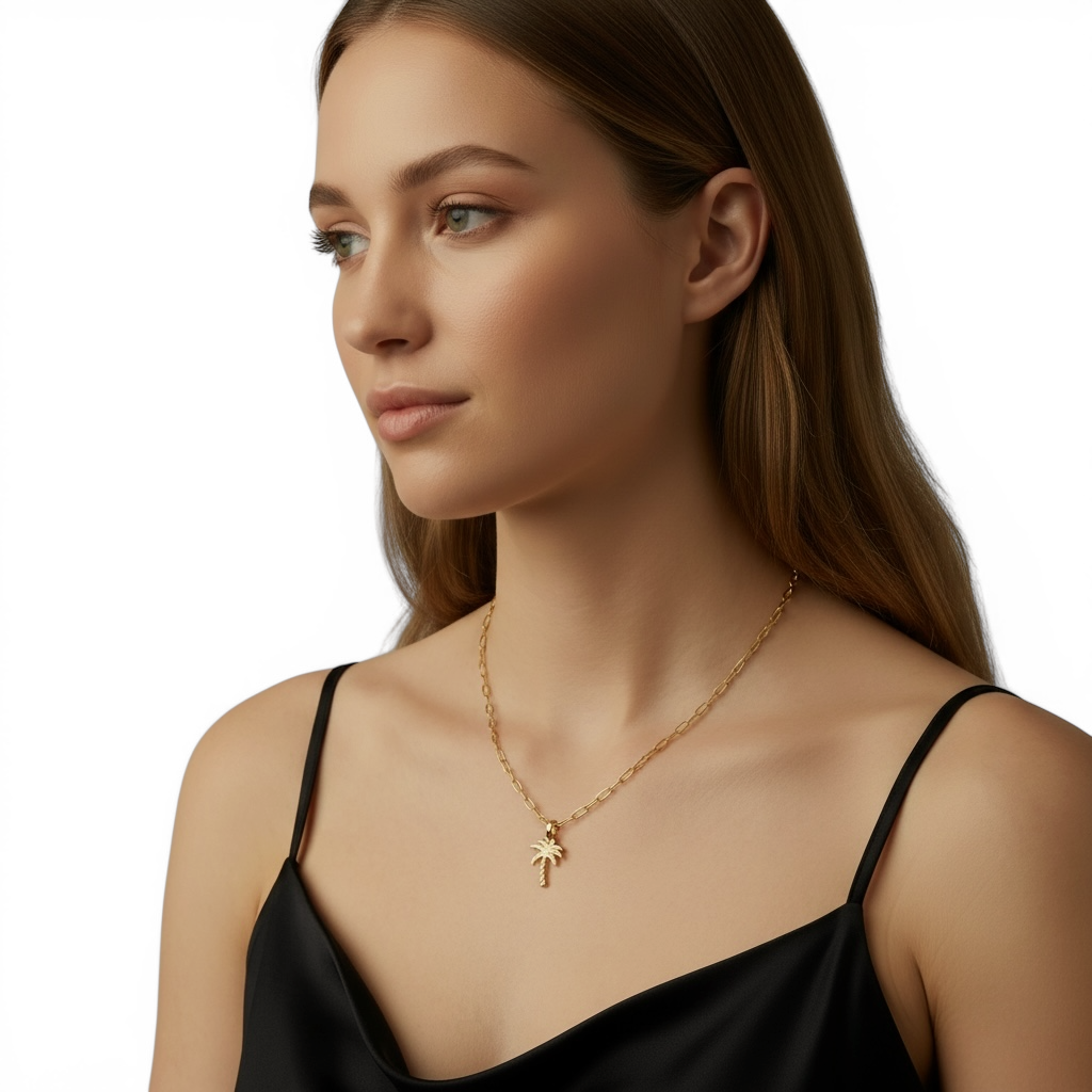 Palm Tree 16mm 18K Gold Filled Charm