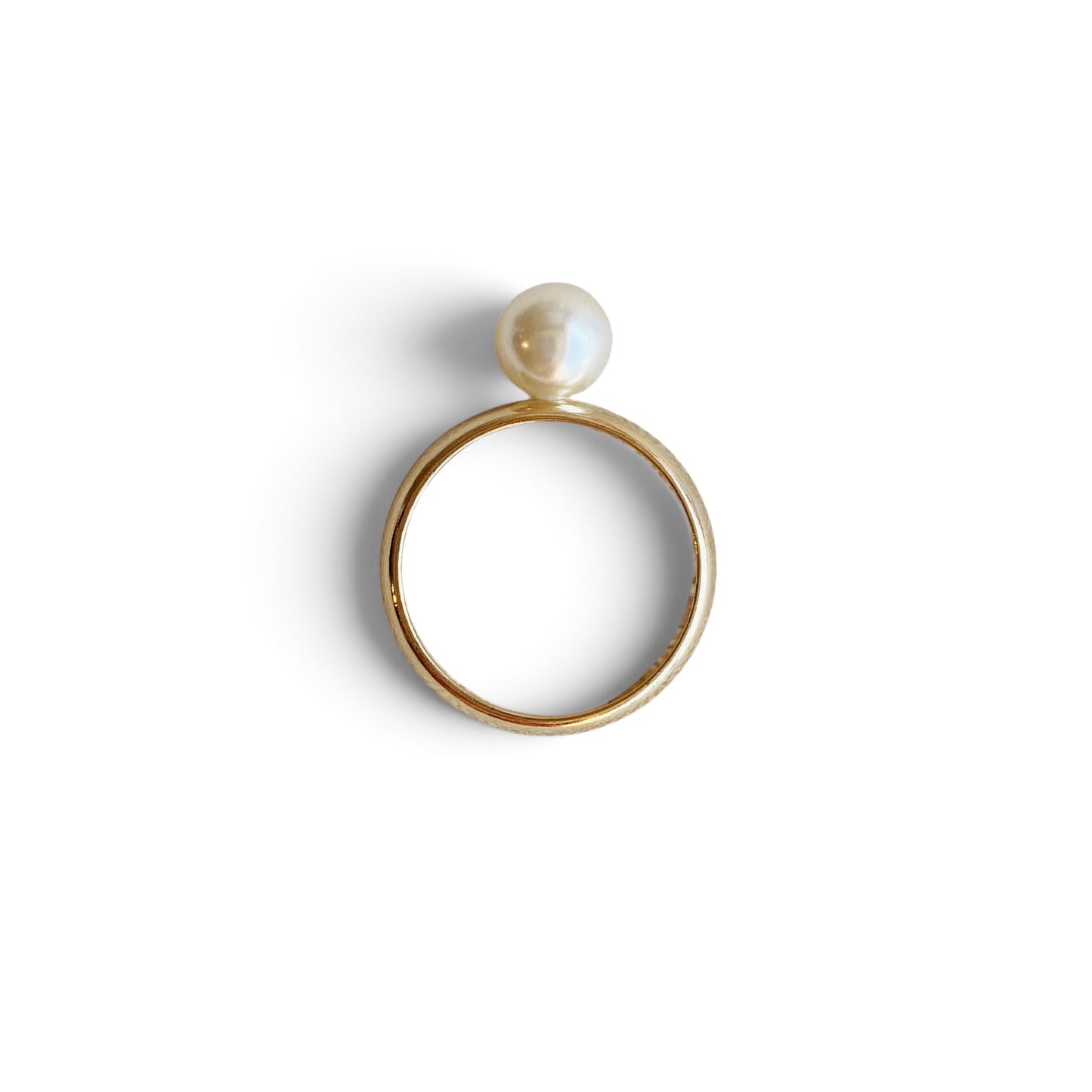 Solitaire Pearl Band 4mm 18K Gold Filled Ring
