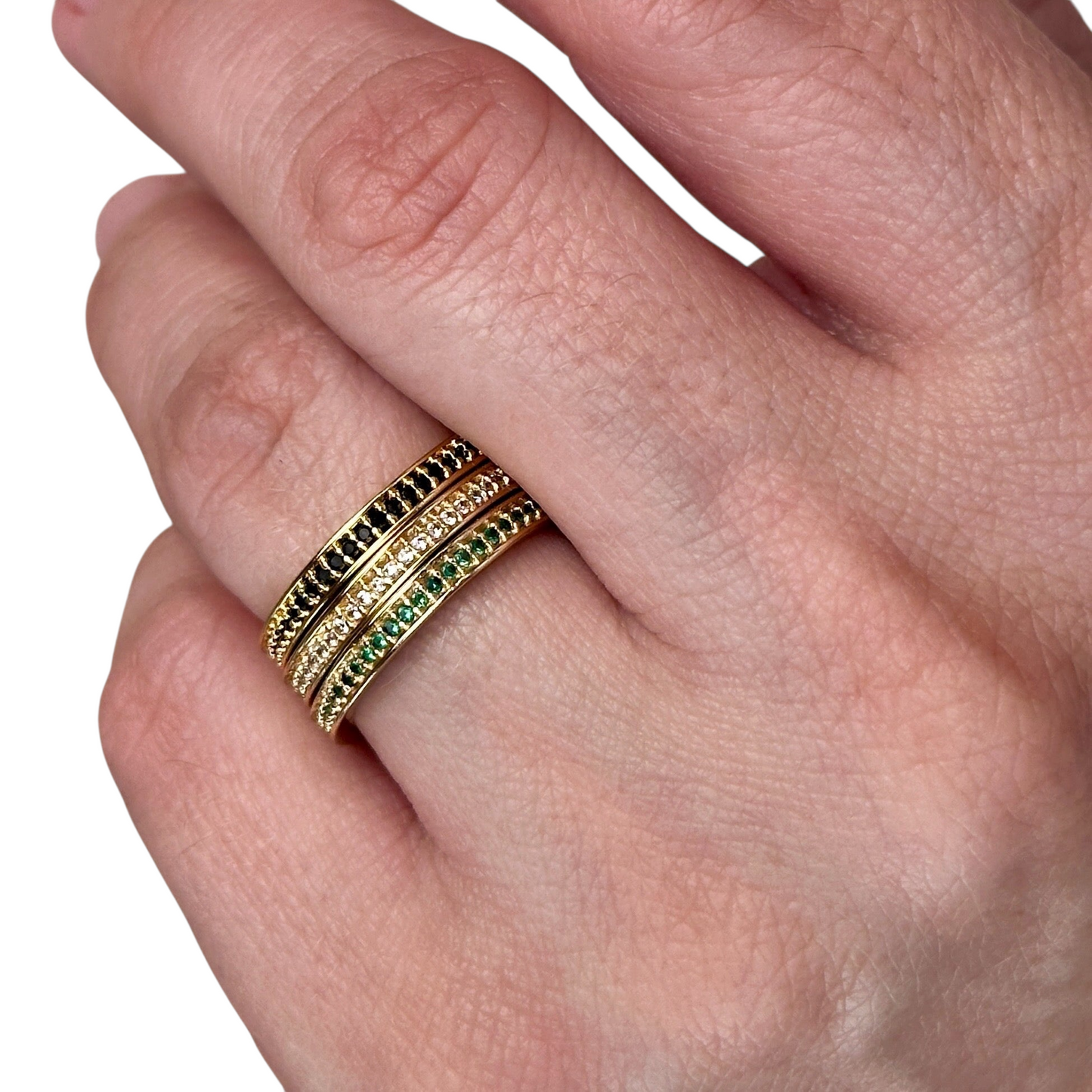 2.5mm CZ Eternity Band 18k Gold Filled Ring