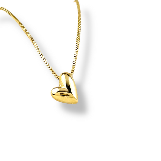 8mm Asymmetric Heart Pendant 18k Gold Filled Necklace