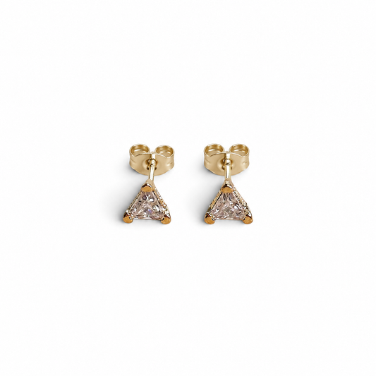 Triangle CZ Stud Earrings 