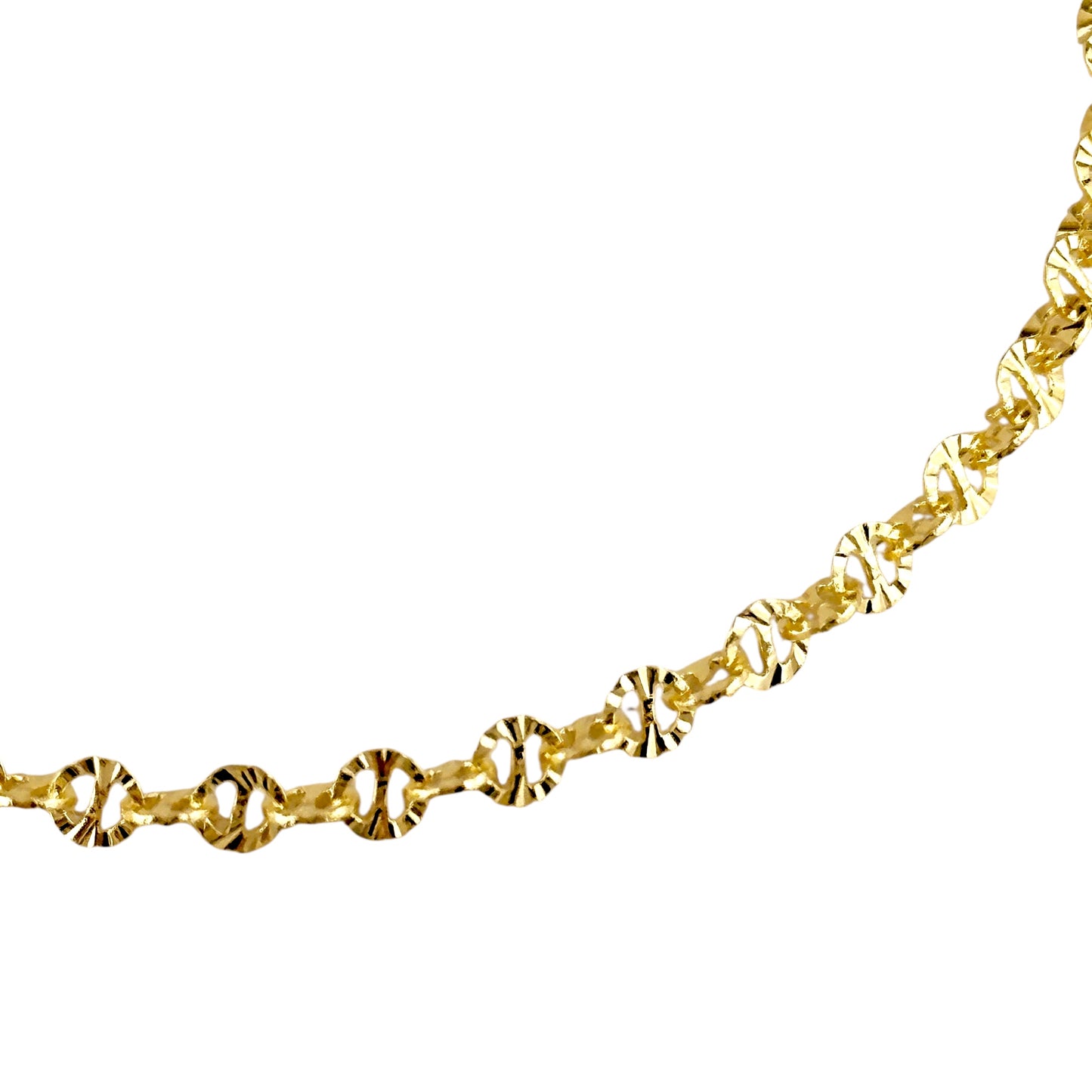 Diamond Cut Mirror Chain 18k Gold Filled Necklace