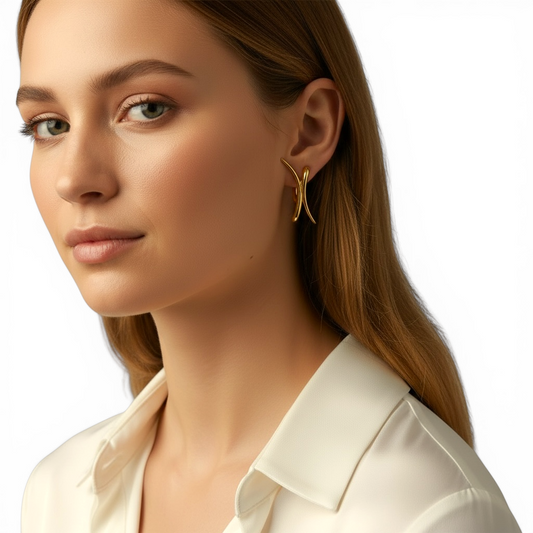 35mm Oversized X 18K Gold Filled Earrings