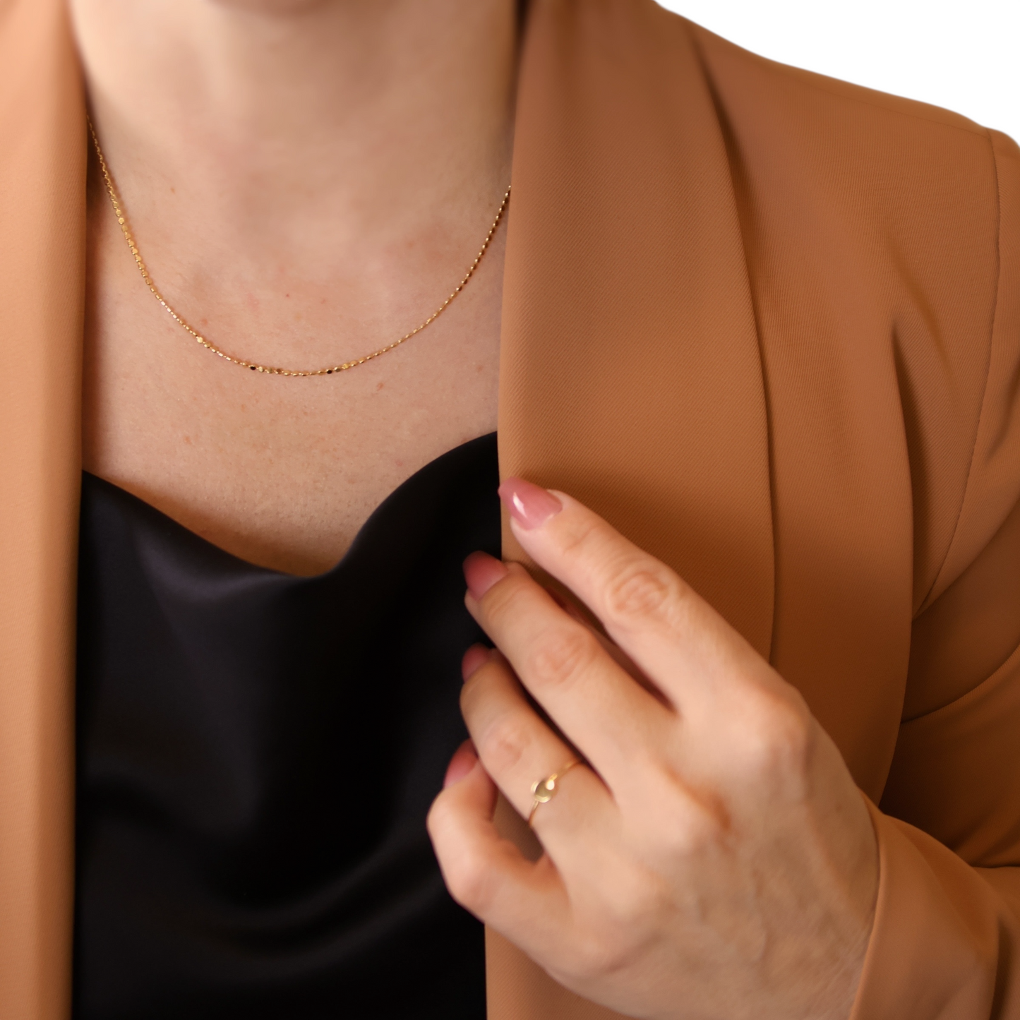 1.5mm Flat Disc Chain 18k Gold Filled Necklace