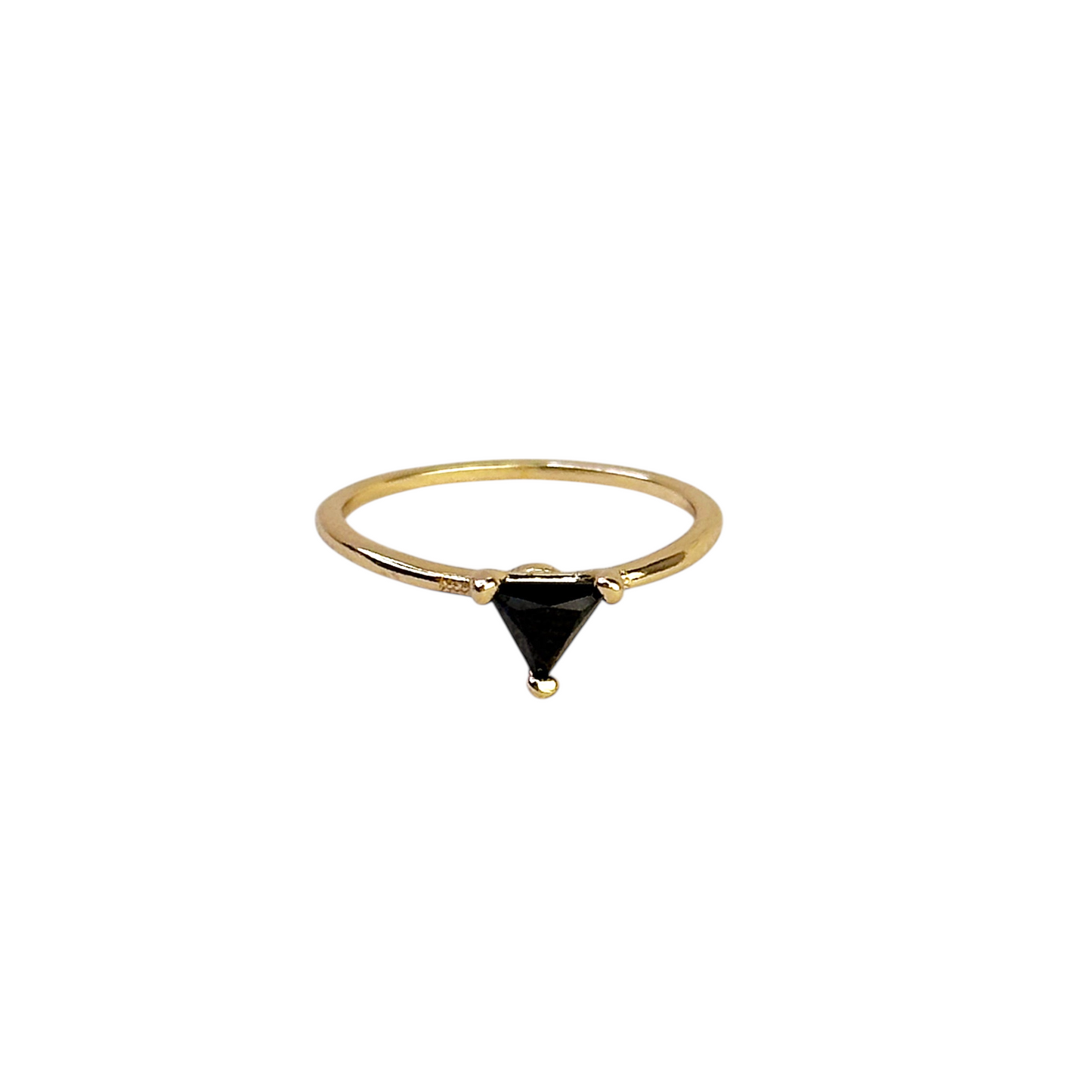 Triangle Cut CZ Solitaire 18k Gold Filled Ring