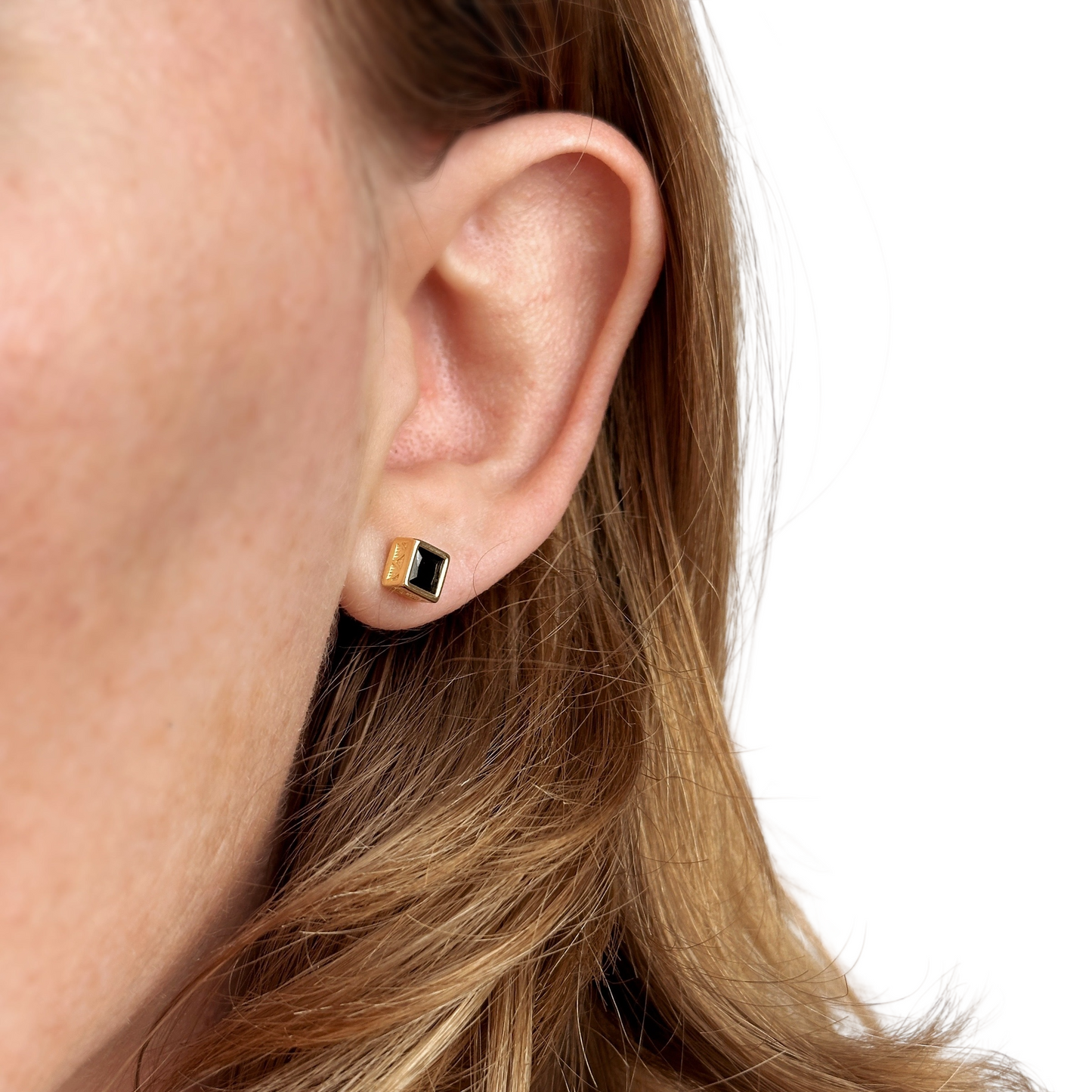 5mm Square CZ Stud 18k Gold Filled Earrings