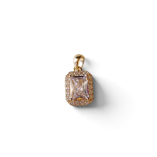 Cushion Cut CZ 18K Gold Filled Pendant