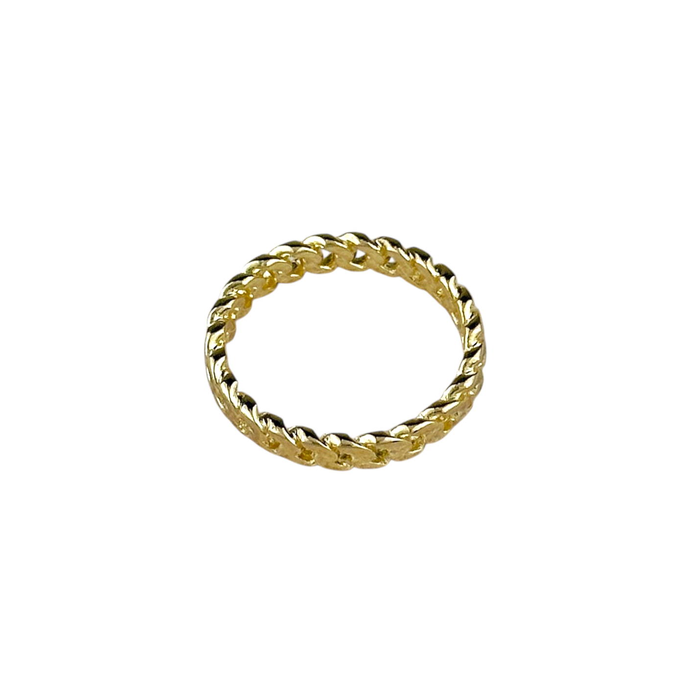 2.5mm Cuban Chain 18k Gold Filled Ring