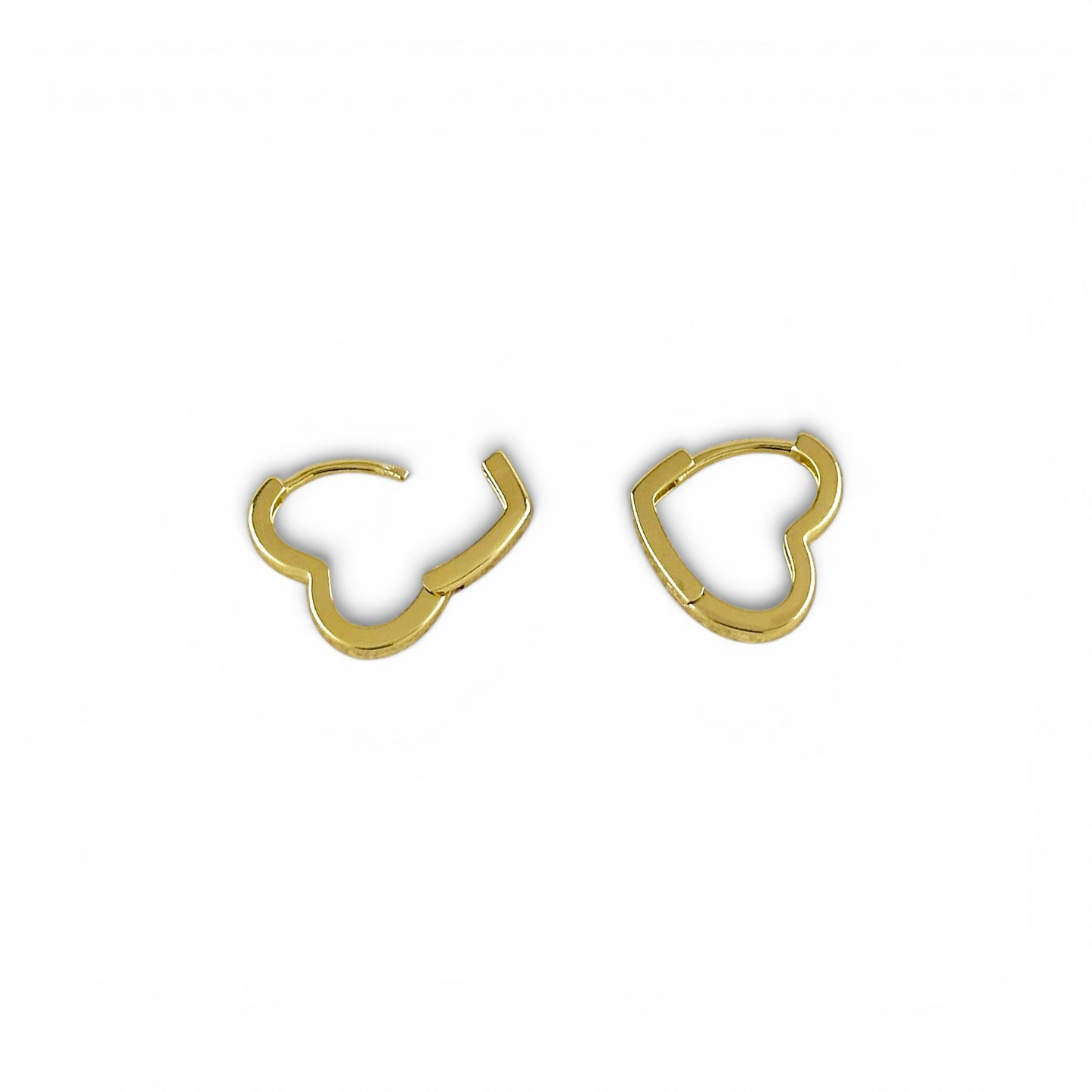 Heart 15mm 18K Gold Filled Huggie Earrings