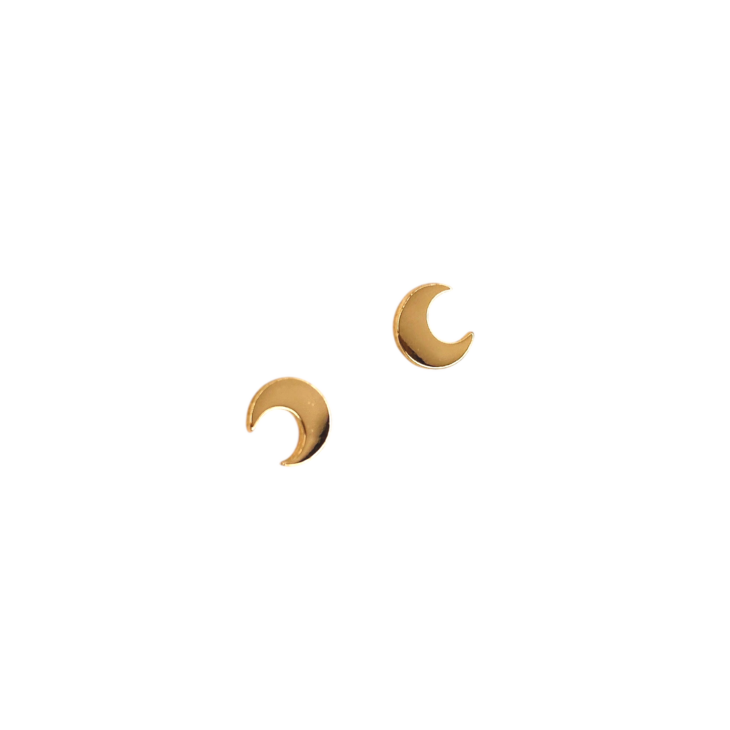 7mm Mini Crescent Moon Stud 18K Gold Filled Earrings