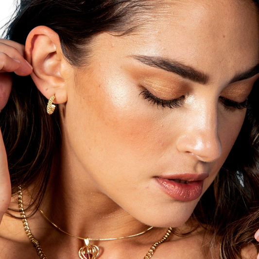 15mm Clustered Ball Open Hoop 18K Gold Filled Earrings
