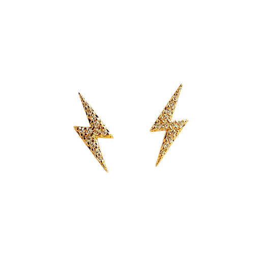 Mini Lightning Bolt Stud 18K Gold Filled Earrings