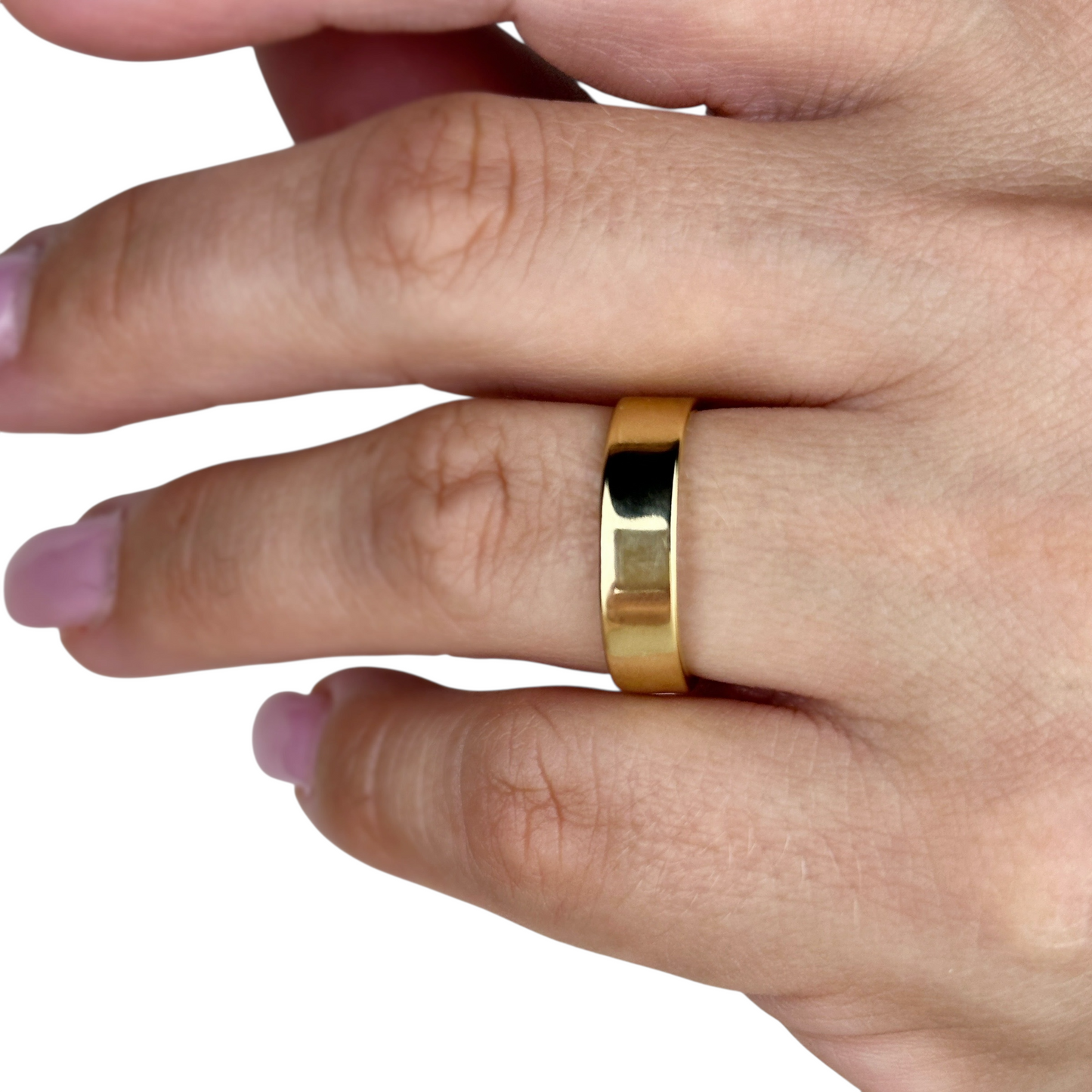 5mm Polished Flat Band 18k Gold Filled Ring
