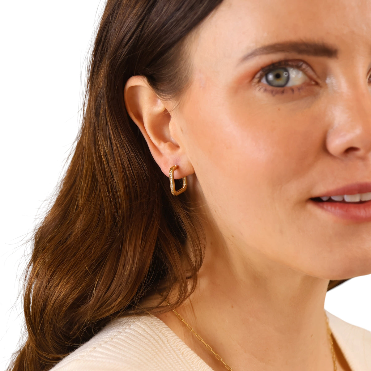Square Open Hoop 18K Gold Filled Earrings