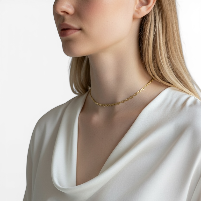 Lace Chain Choker 18K Gold Filled Necklace