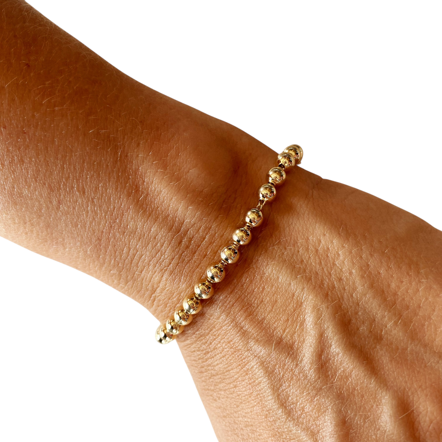 4.5mm Beaded Chain 18K Gold Filled Bracelet