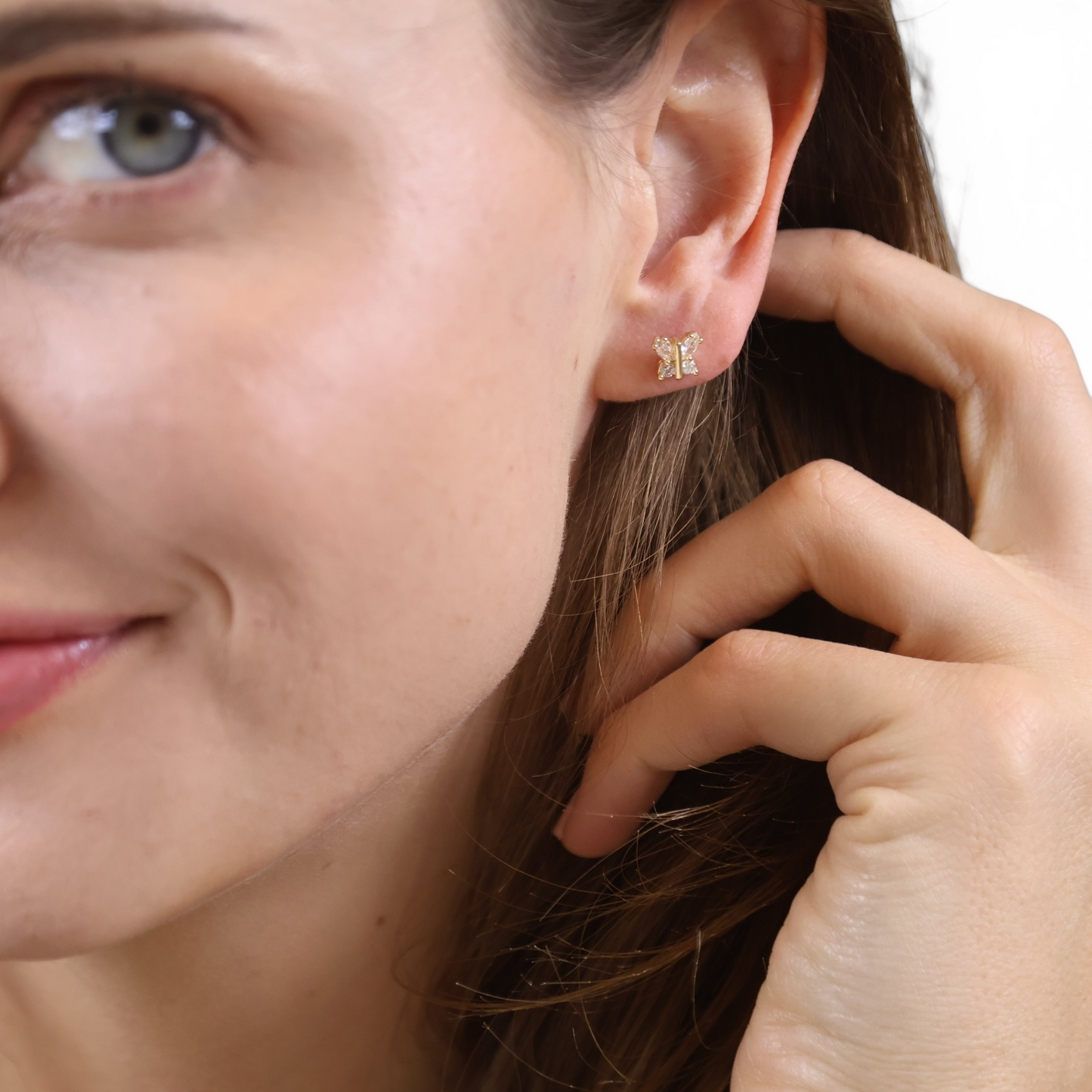 CZ Piercing Stud 18K Gold Filled Earring