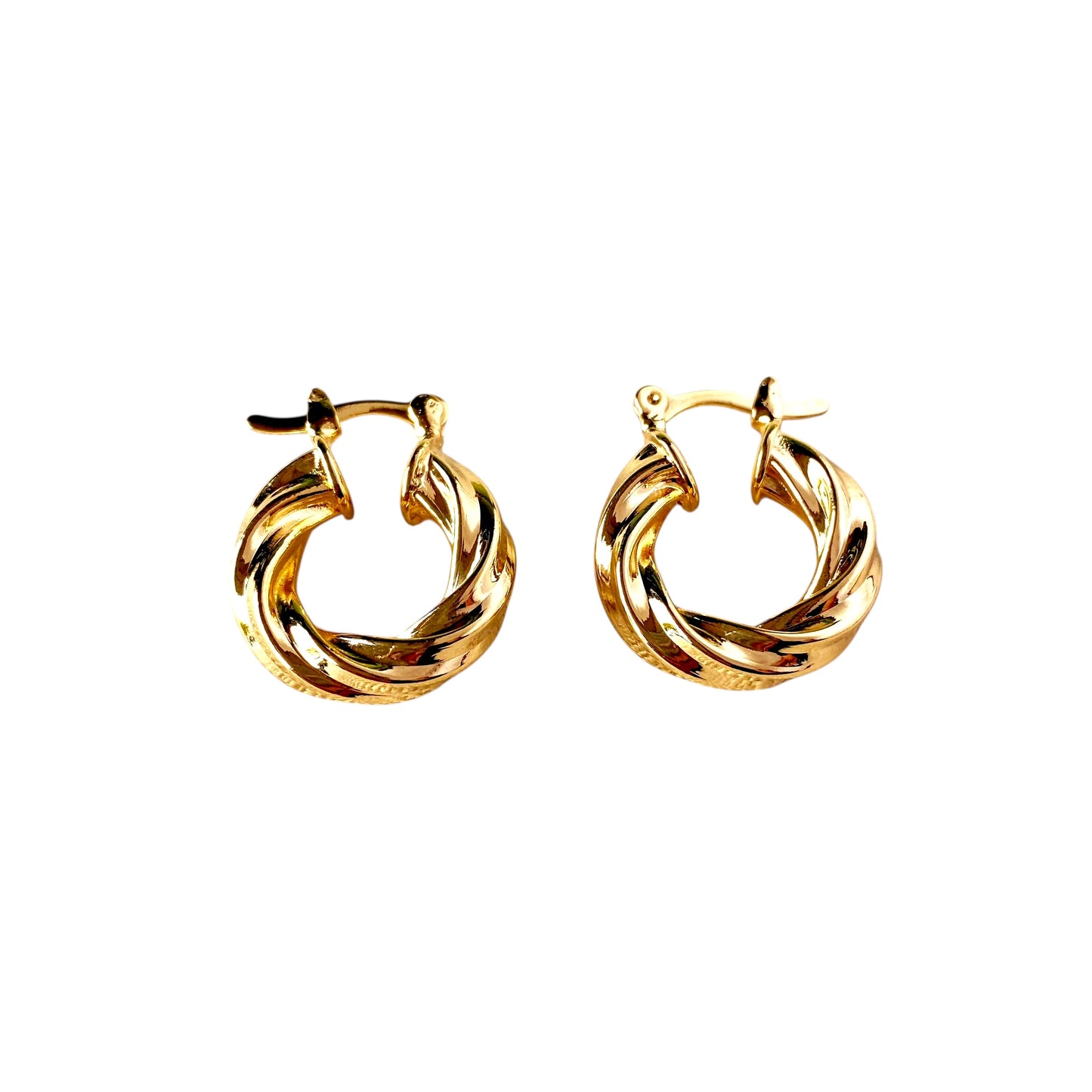 18mm Twist Hoop 18k Gold Filled Earrings