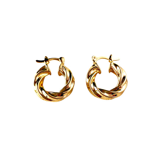 18mm Twist Hoop 18k Gold Filled Earrings