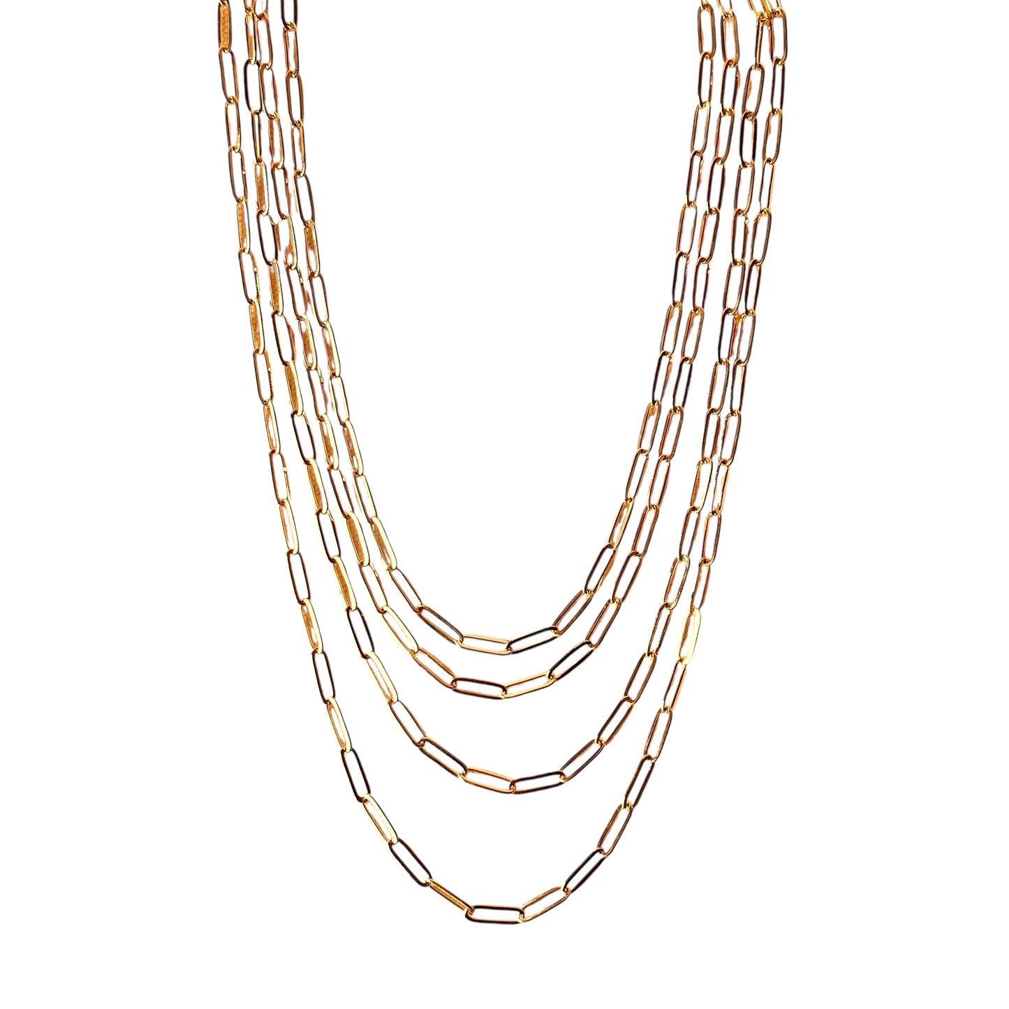 Classic Paperclip Link Chain 18k Gold Filled Necklace