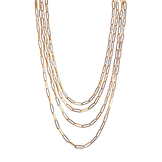 Classic Paperclip Link Chain 18k Gold Filled Necklace