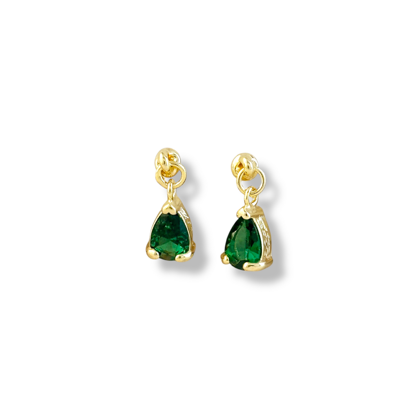 12mm Teardrop CZ Drop 18k Gold Filled Earrings