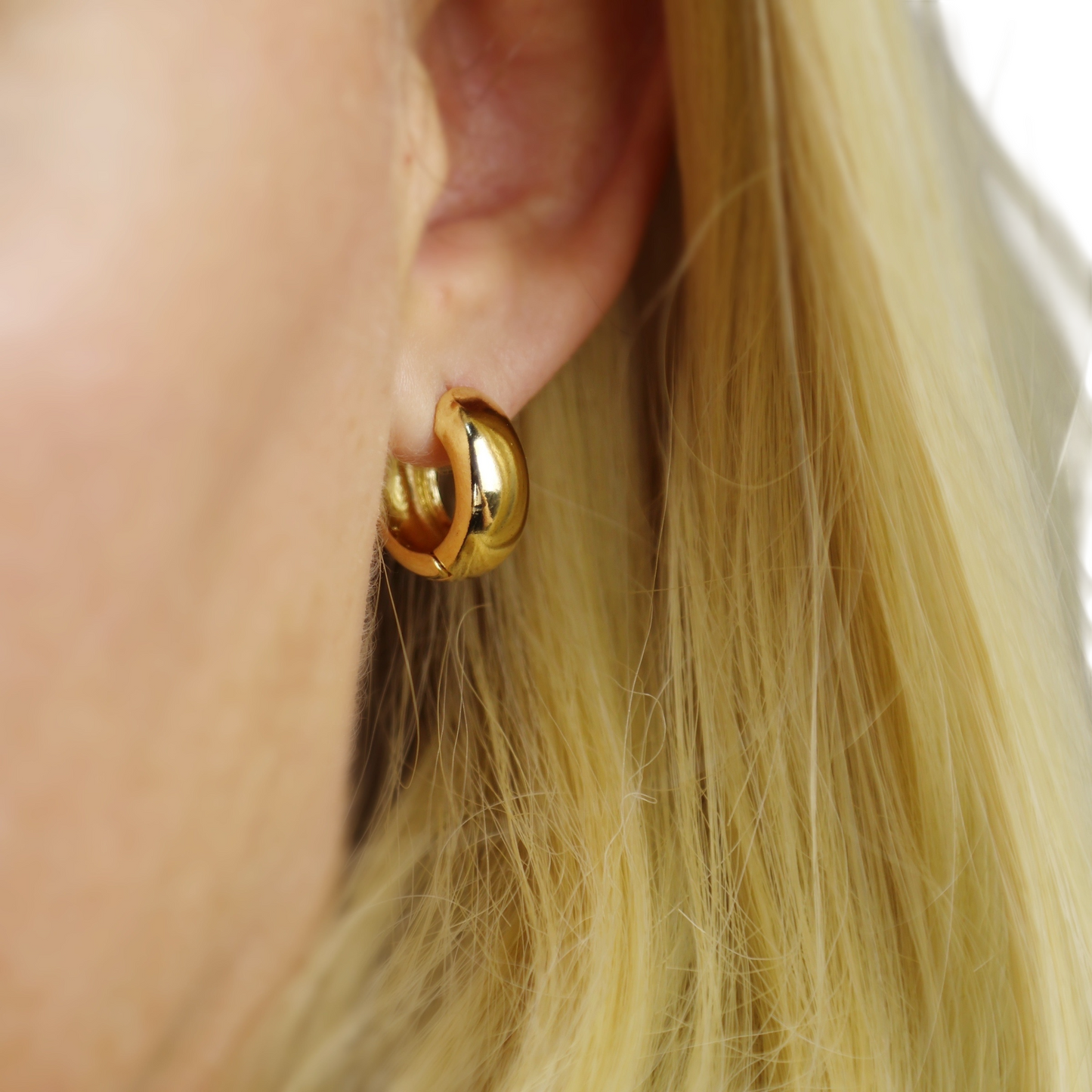 Bold Huggie Hoop 18k Gold Filled Earrings