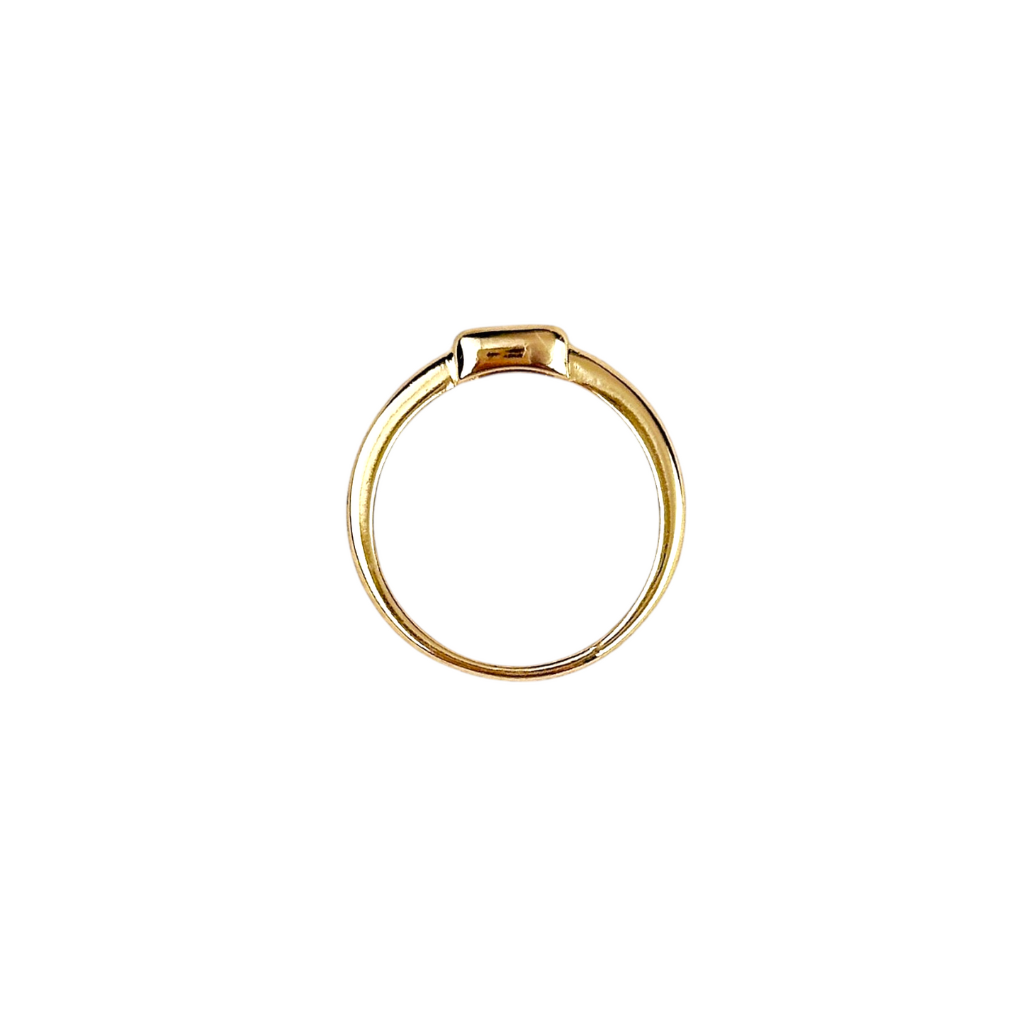Rectangle CZ Solitaire 18k Gold Filled Ring