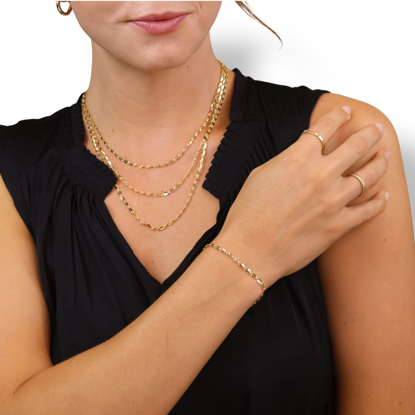 3mm Lip Chain 18k Gold Filled Bracelet