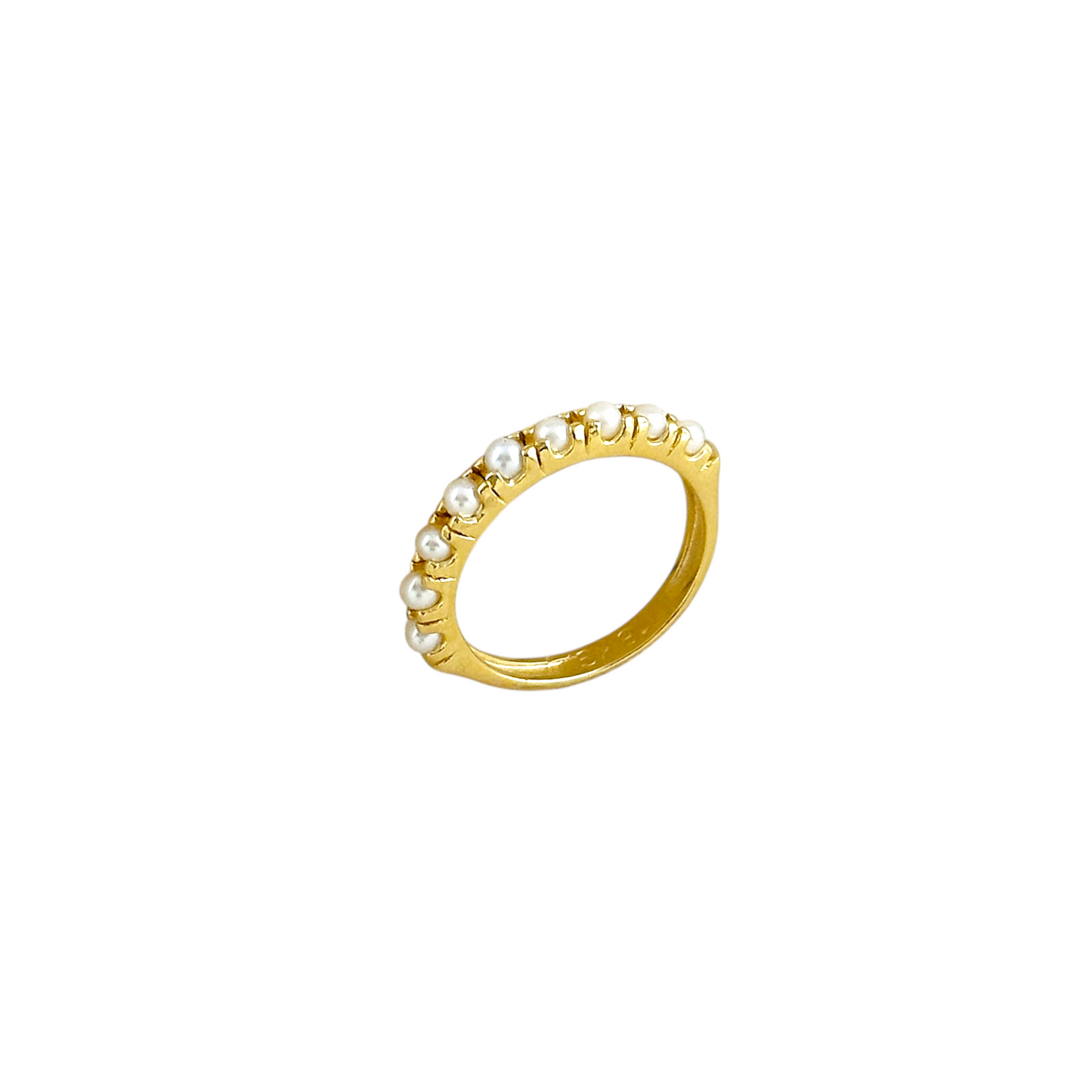 Freshwater Pearl Band 18k Gold Filled Ring