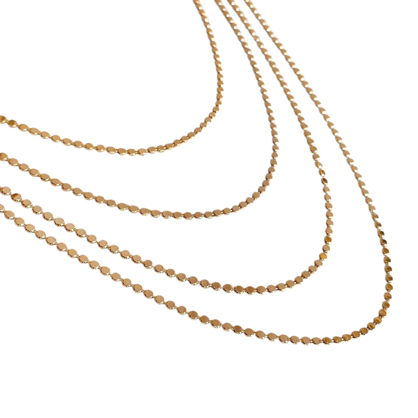 2mm Flat Ball Chain 18k Gold Filled Necklace