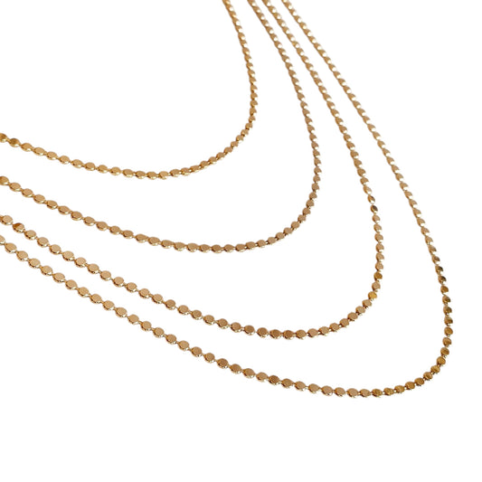 2mm Flat Ball Chain 18k Gold Filled Necklace