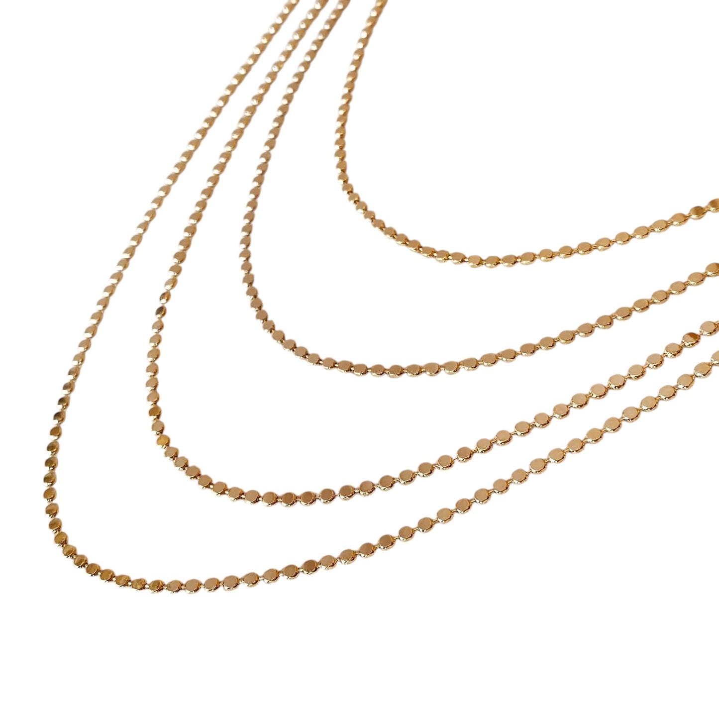 2mm Flat Ball Chain 18k Gold Filled Necklace