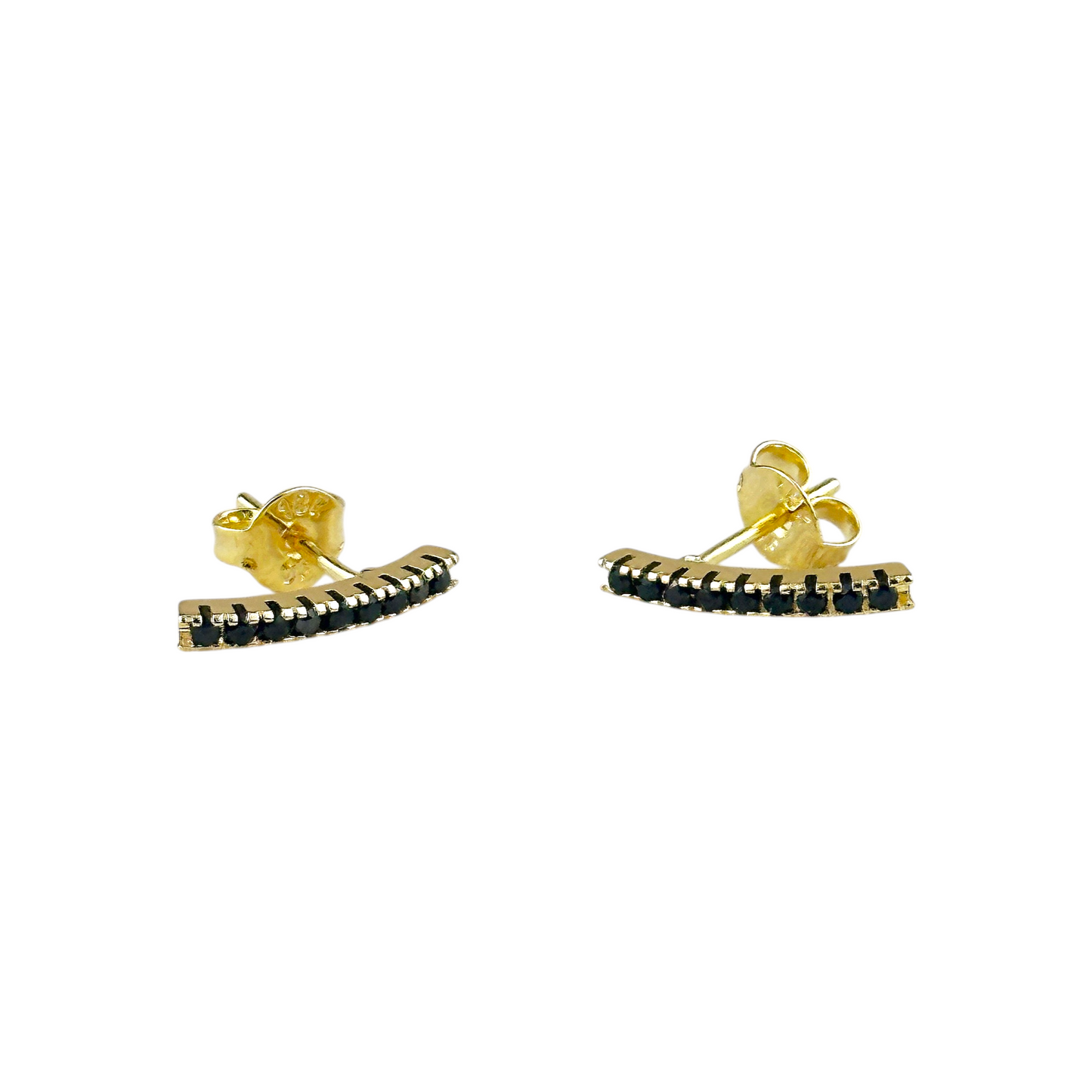 CZ Bar Stud 18k Gold Filled Earrings