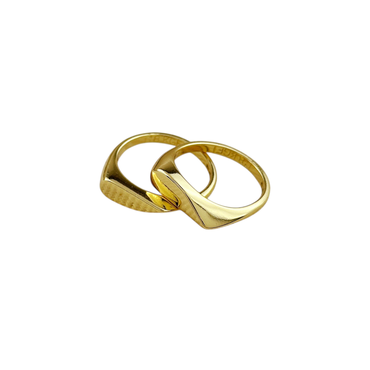 Polished Heart Double 18k Gold Filled Ring