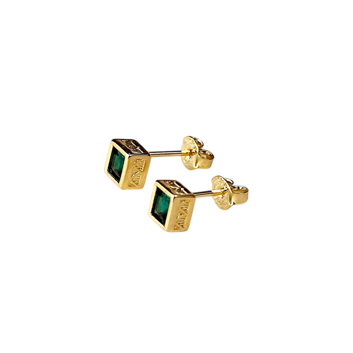 5mm Square CZ Stud 18k Gold Filled Earrings