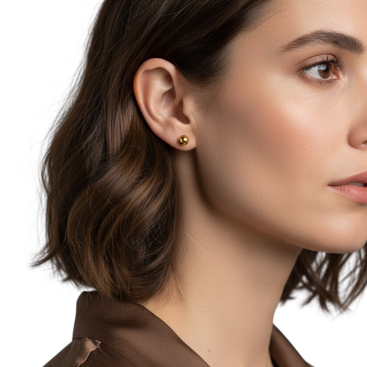6.5mm Dome Stud 18K Gold Filled Earrings