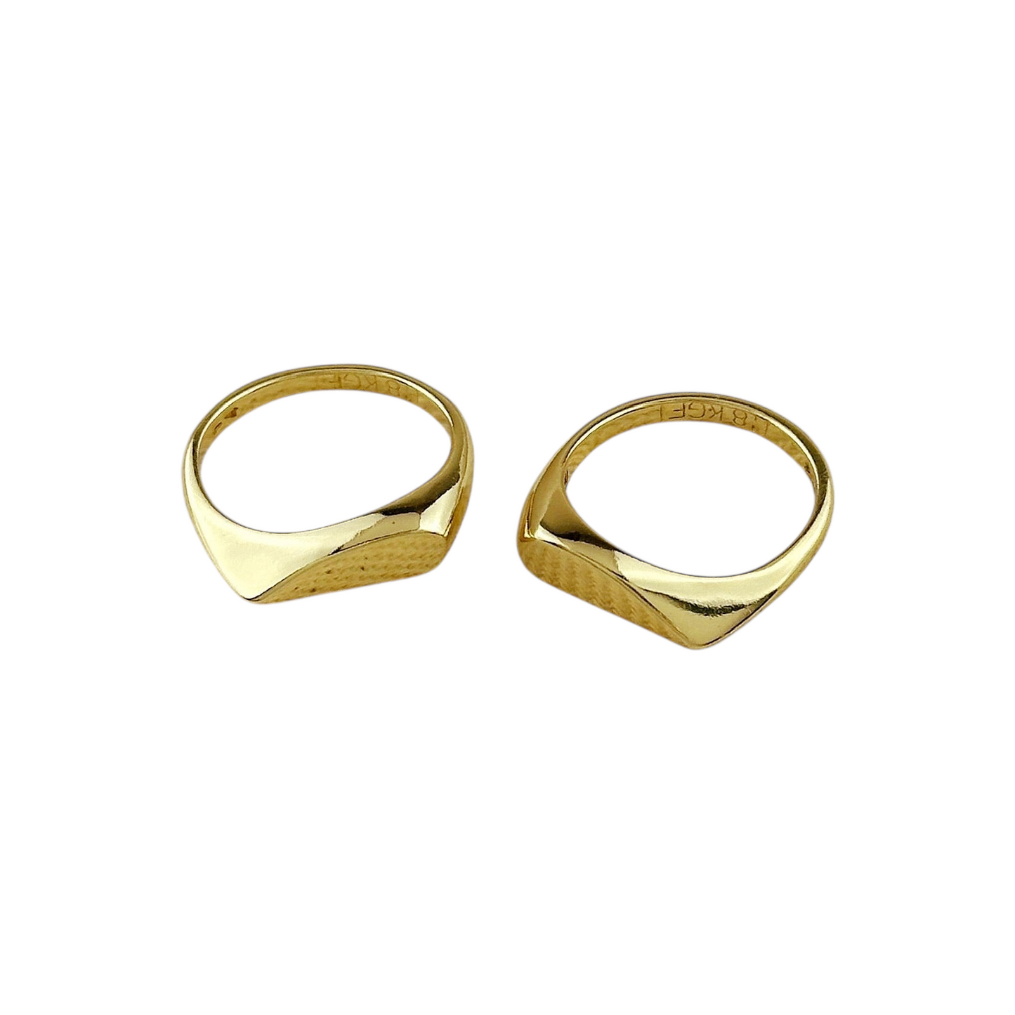 Polished Heart Double 18k Gold Filled Ring